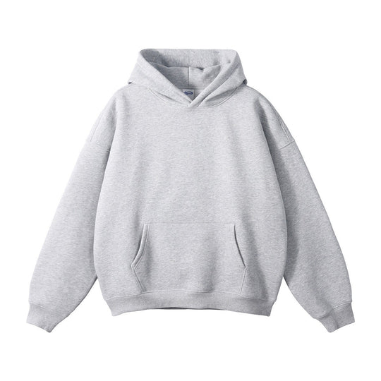 Unisex weit geschnittener Kapuzenpullover mit tiefer Schulterpartie, Kängurutasche und gerippten Bündchen Shop Nory