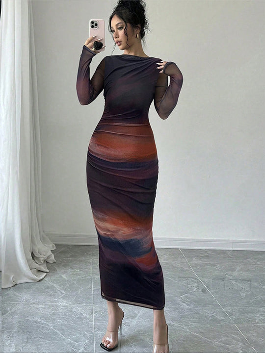 Damen Elegantes Wickelkleid mit Struktur Shop Nory