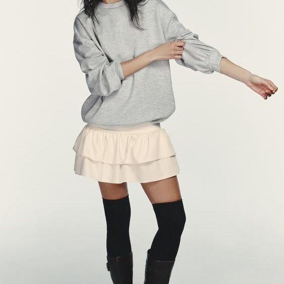 Damen Sweatshirt‑Kleid mit Stufenvolants und lockerem Oversize‑Schnitt Shop Nory