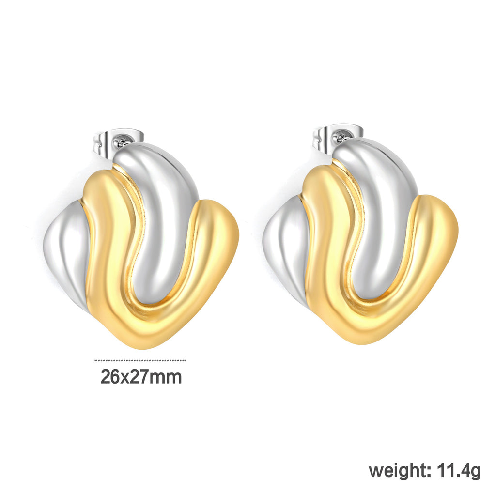Damen Ohrstecker mit kunstvollem Wellen-Design aus hochwertigem Edelstahl Shop Nory