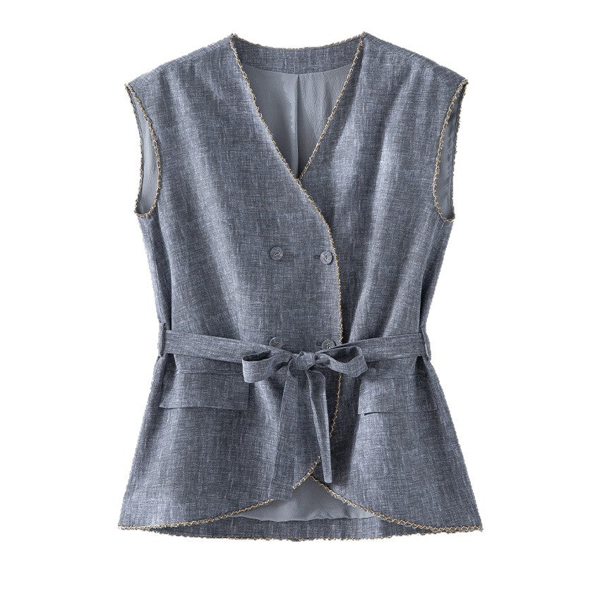 Damen Hochtaillierte Palazzo-Hose aus Leinenmix mit Bundfalten und elastischem Komfortbund Shop Nory