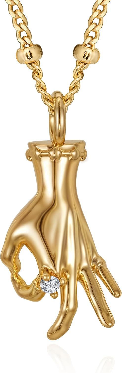 Damen Halskette mit schützendem Handanhänger und funkelndem Zirkonia Shop Nory