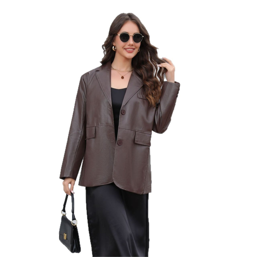 Damen Kunstleder-Blazer im Longline-Schnitt Shop Nory