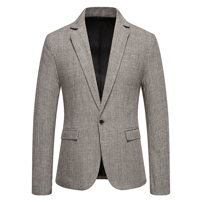 Herren Tailliertes Glencheck-Sakko mit Ein-Knopf-Verschluss und Pattentaschen Shop Nory