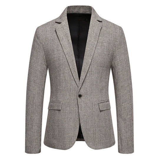 Herren Tailliertes Glencheck-Sakko mit Ein-Knopf-Verschluss und Pattentaschen Shop Nory