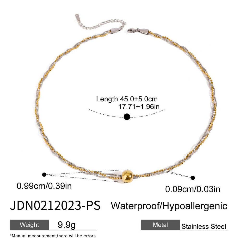 Damen Halskette aus hypoallergenem Edelstahl mit elegantem Goldakzent und verstellbarem Verschluss Shop Nory