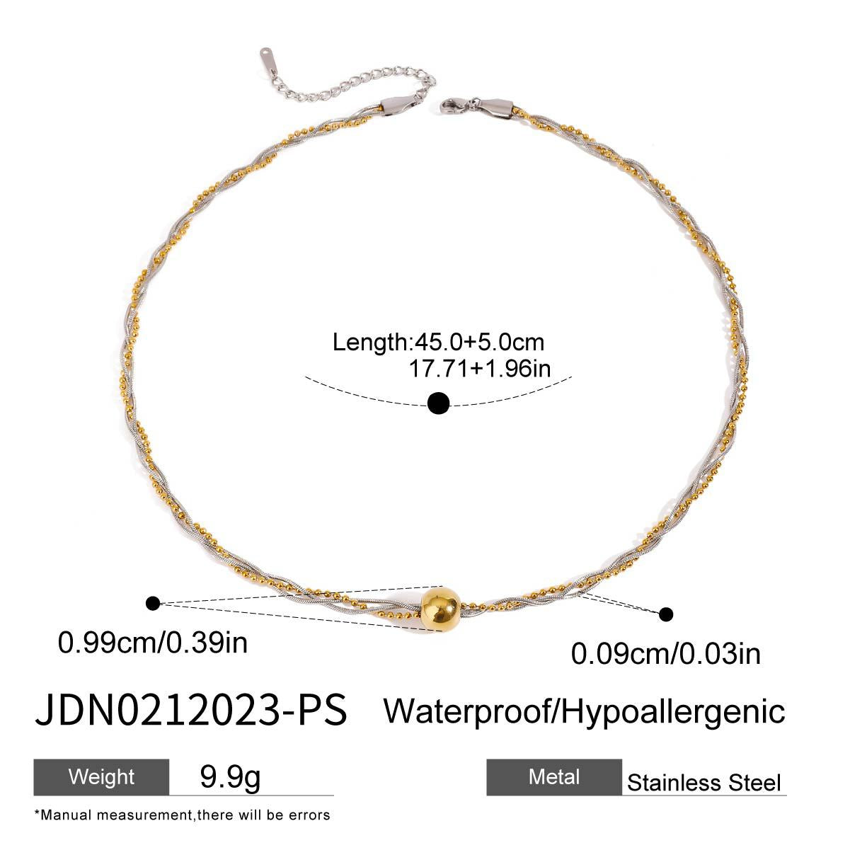 Damen Halskette aus hypoallergenem Edelstahl mit elegantem Goldakzent und verstellbarem Verschluss Shop Nory
