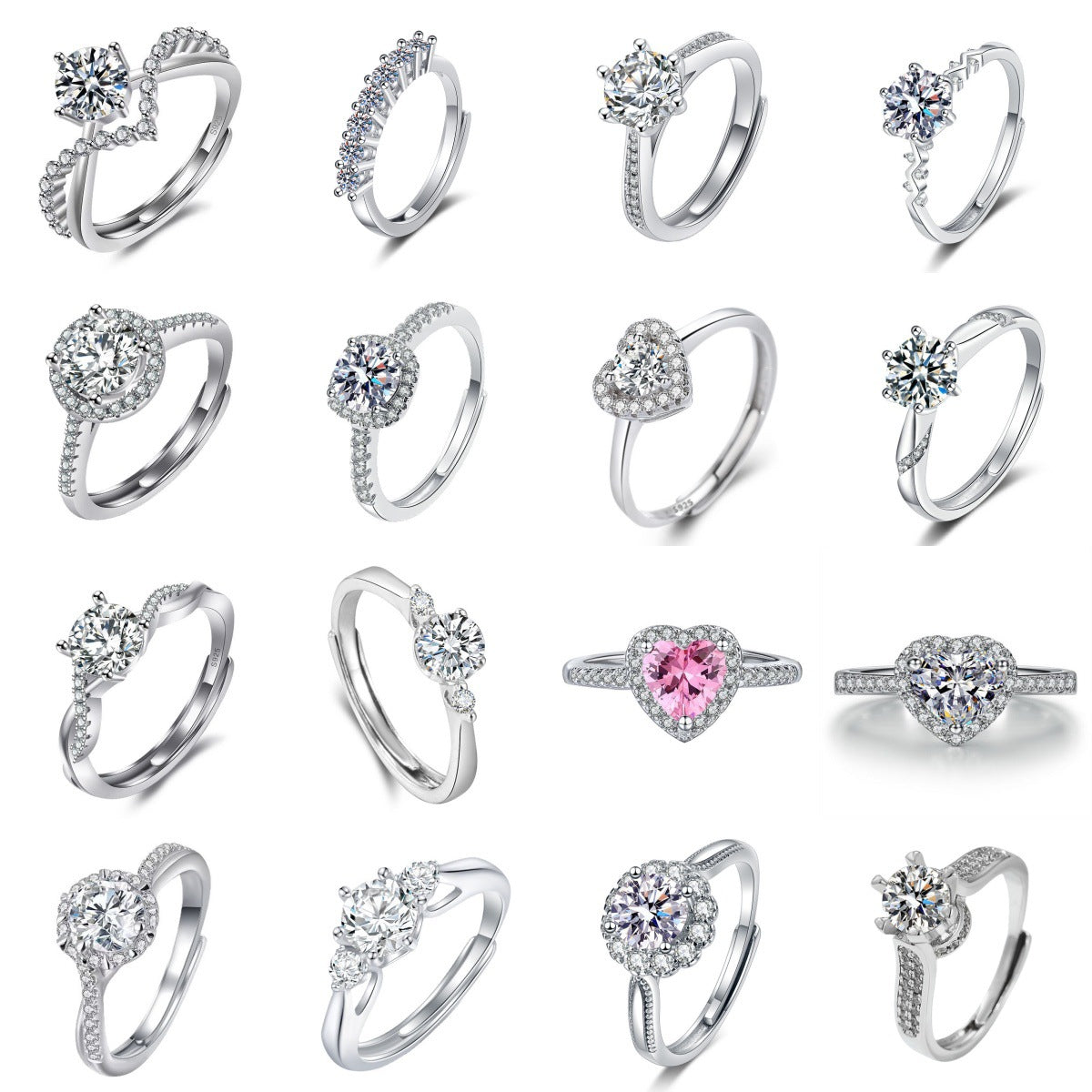 Damen eleganter Ring mit funkelndem Solitär und verspieltem Zirkonia-Besatz Shop Nory
