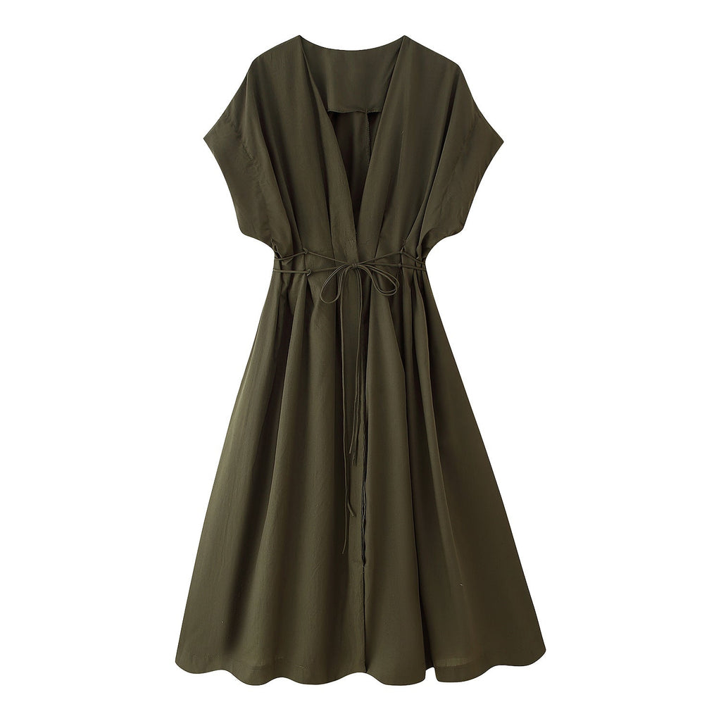 Damen Midikleid mit eleganter Wickeloptik und fließendem Schnitt