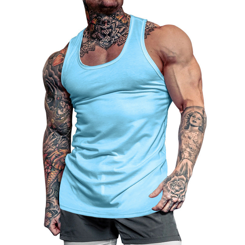 Herren Ärmelloses Sport-Tanktop aus atmungsaktivem Baumwollmix mit feuchtigkeitsableitenden Eigenschaften