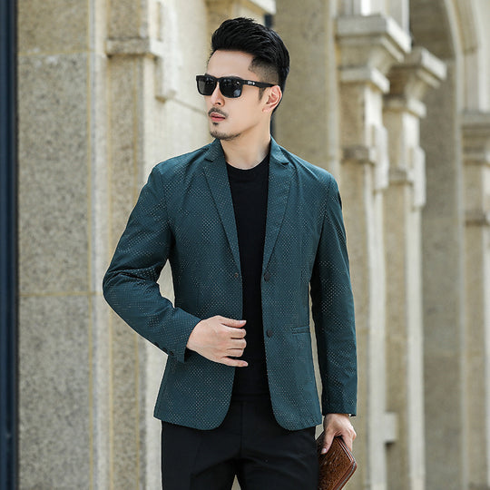 Herren Slim-Fit Sakko mit dezentem Allover‑Punktmuster Shop Nory