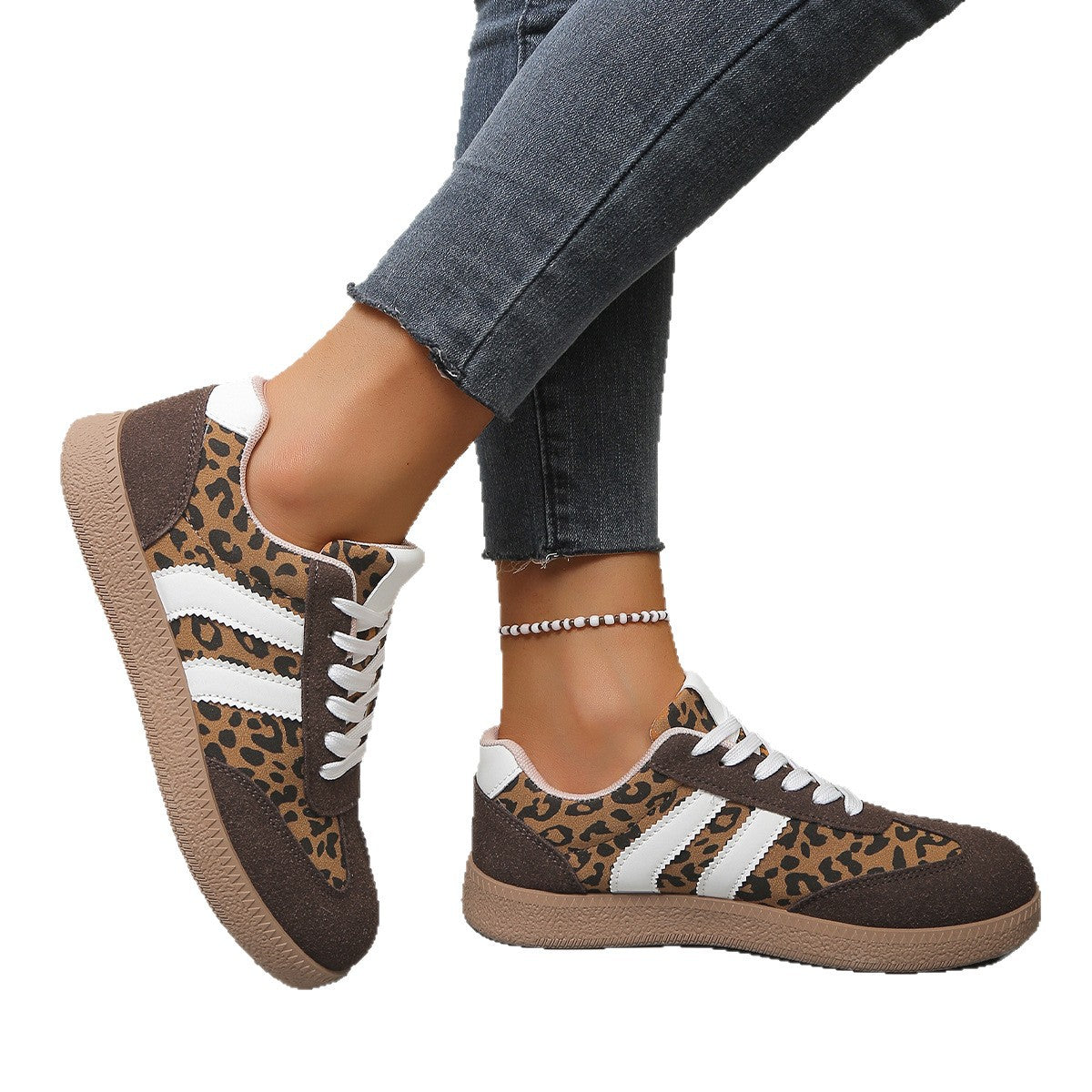 Damen Sneakers mit Leo-Muster und Komfortsohle Shopnory