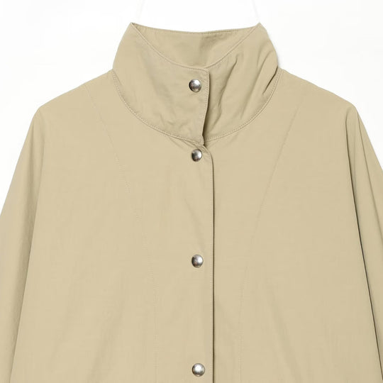 Damen Oversized Regenjacke im Cape‑Stil mit Stehkragen und Druckknopfblende Shop Nory