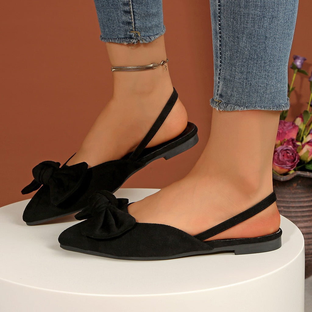 Damen Slingback-Ballerinas mit dekorativem Schleifen-Detail und komfortablem Fußbett Shopnory