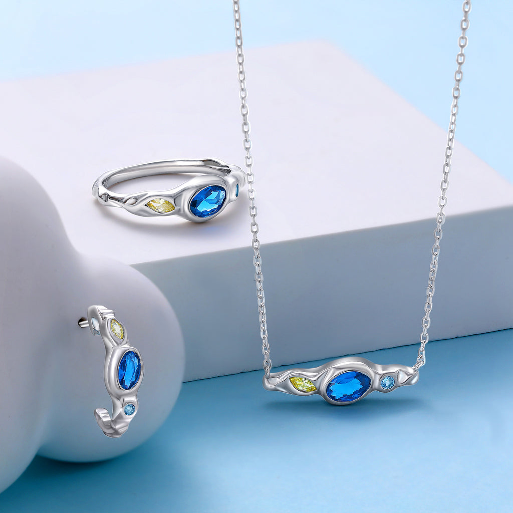 Damen Halskette mit kunstvollem Design und farbenfrohen Kristallakzenten Shop Nory
