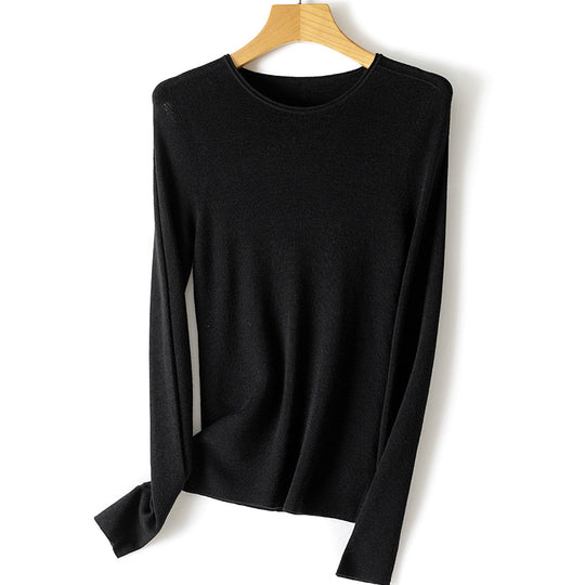 Damen Feiner Feinstrickpullover mit Rundhalsausschnitt und figurnaher Silhouette Shop Nory