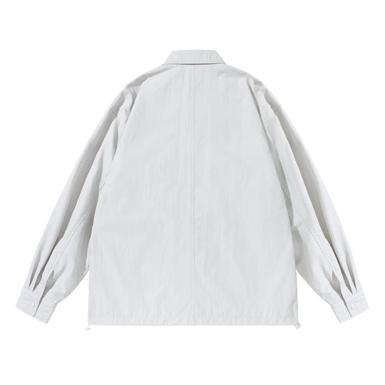 Unisex Oversize-Hemdjacke mit Druckknopfleiste und Pattentaschen Shop Nory