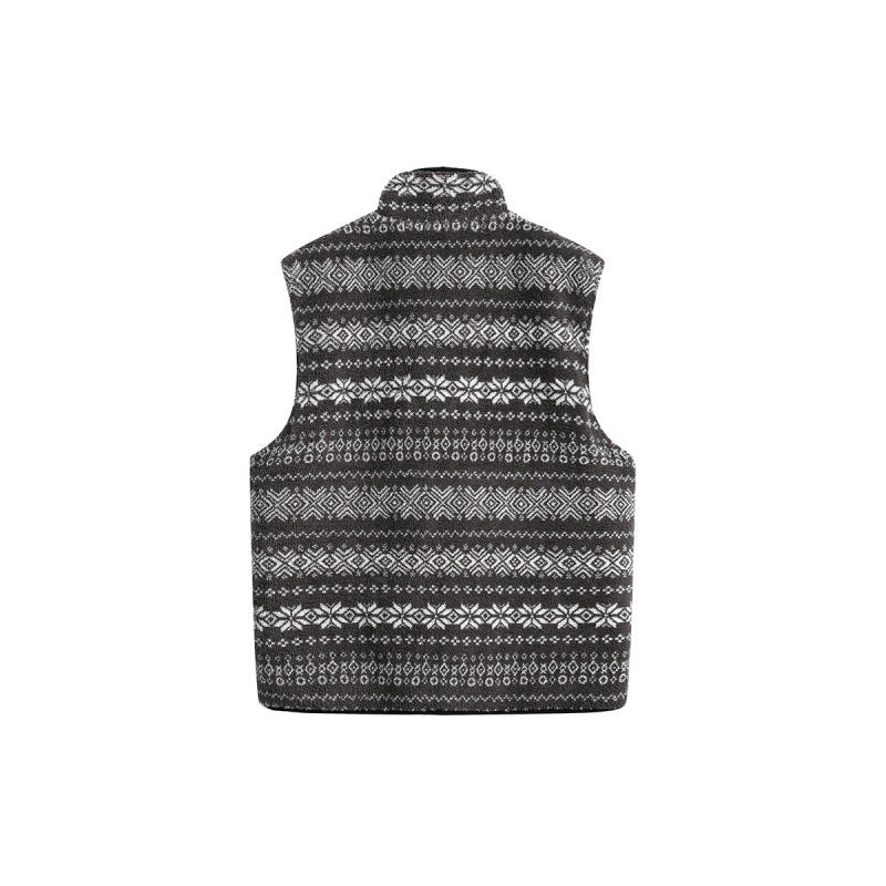 Unisex Gepolsterte Fleece-Weste im Norwegerdesign mit Stehkragen und Zwei-Wege-Reißverschluss Shop Nory