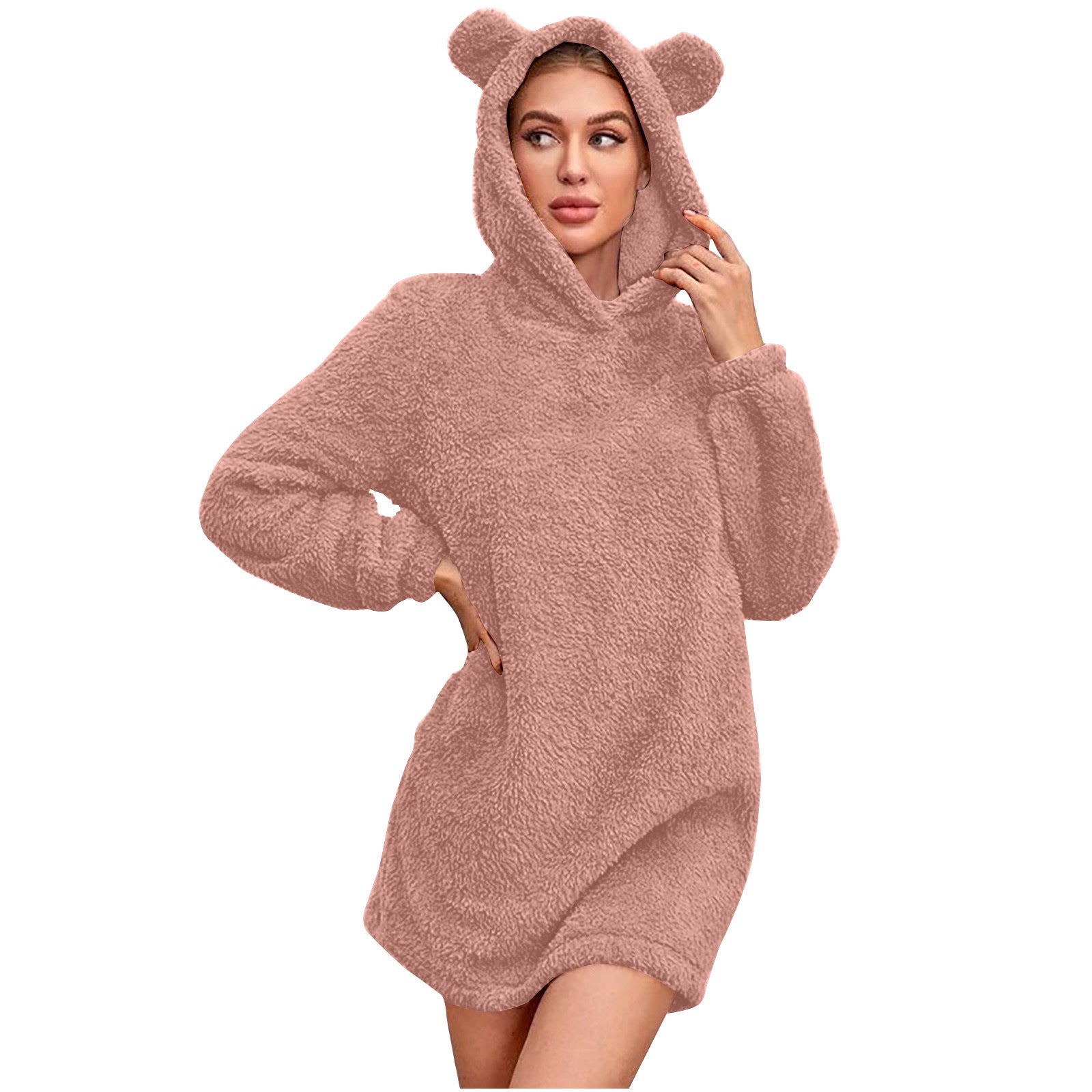Damen Kuscheliger Hoodie mit Bärenohren