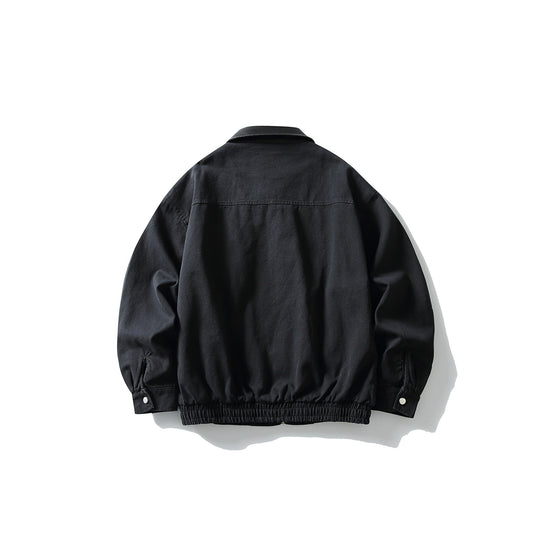 Herren Kurz geschnittener Boxy‑Blouson mit kontrastierendem Lederkragen Shop Nory