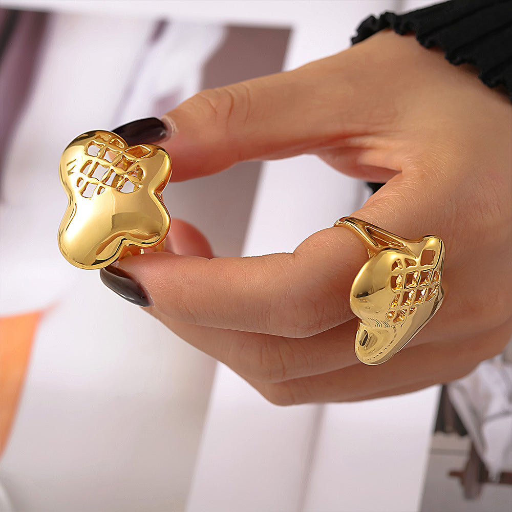 Damenring mit modernem, filigranem Design aus Edelstahl Shop Nory