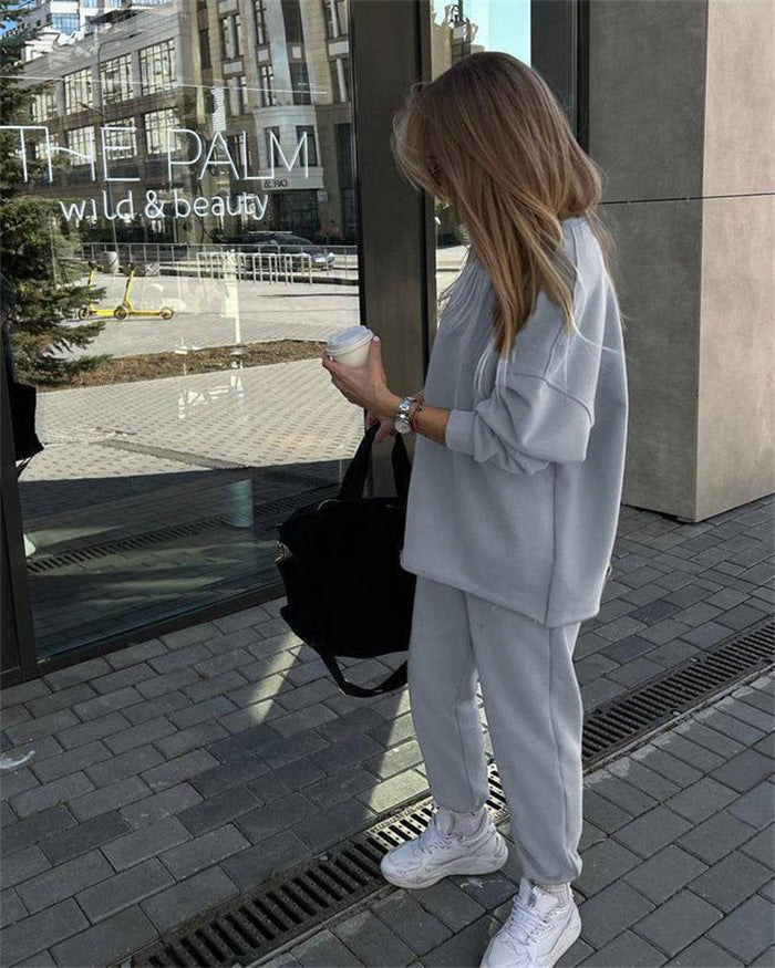 Damen kuscheliges oversized Sweatshirt und Jogginghose Set aus French Terry Shop Nory