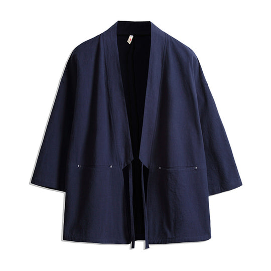 Unisex Kimono-Jacke im Oversize‑Schnitt aus leichter Baumwollmischung mit Bindegürtel Shop Nory