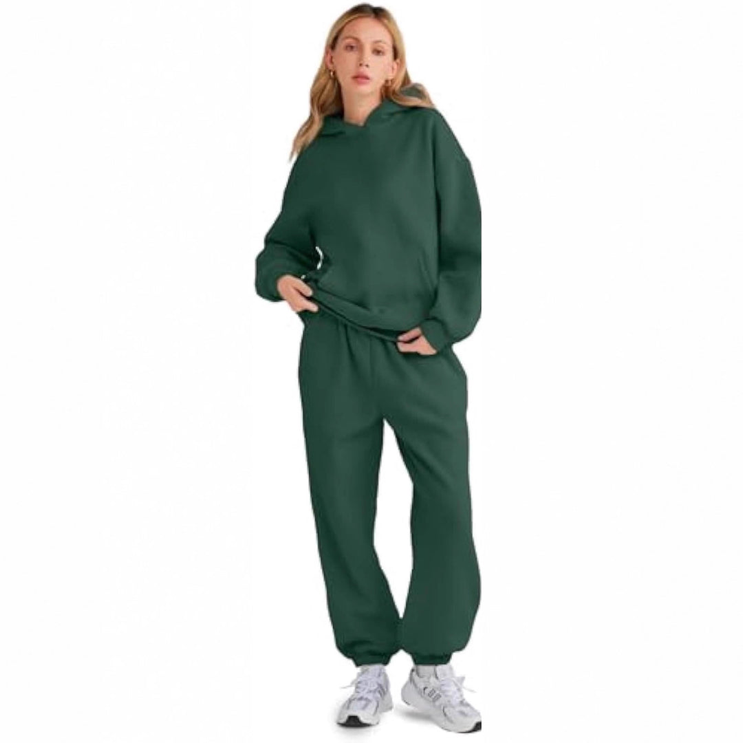 Damen Lässiges Hoodie-Jogging-Set aus French Terry mit Oversize-Kapuzenpullover und hochgeschnittener Jogginghose Shop Nory