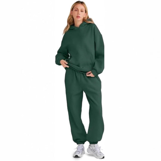 Damen Lässiges Hoodie-Jogging-Set aus French Terry mit Oversize-Kapuzenpullover und hochgeschnittener Jogginghose Shop Nory