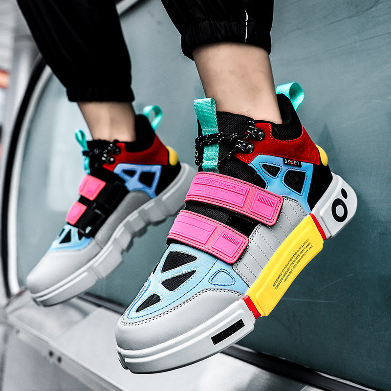 Herren High-Top Chunky-Sneaker mit Doppel-Klettverschluss, gepolstertem Knöchelkragen und markanter Blocksohle Shopy Nory