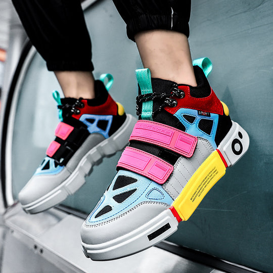 Herren High-Top Chunky-Sneaker mit Doppel-Klettverschluss, gepolstertem Knöchelkragen und markanter Blocksohle Shopy Nory