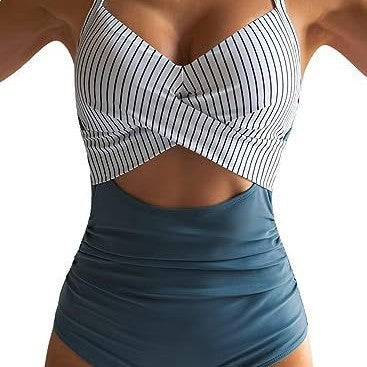 Damen Einteiliger Badeanzug mit elegantem Wickelschnitt