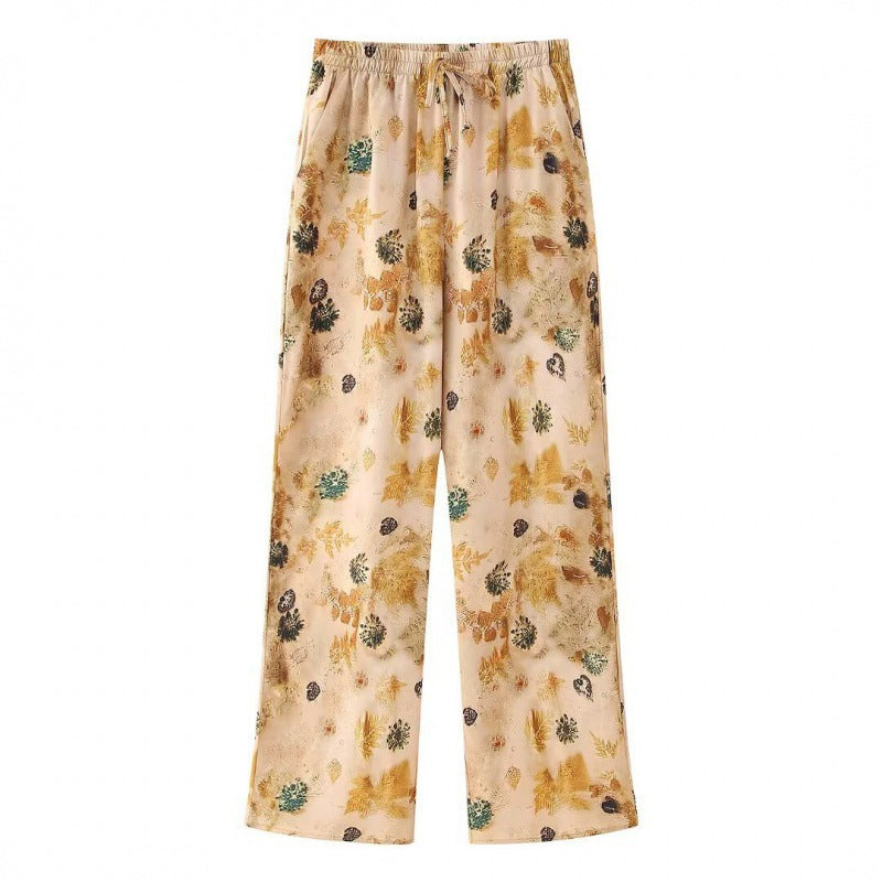 Damen Seidenähnliche Bluse mit floralem Aquarellprint, Hemdkragen und aufgesetzter Brusttasche Shop Nory