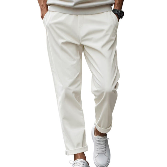 Herren elegante Chino-Hose mit bequemem Bund und modischem Schnitt