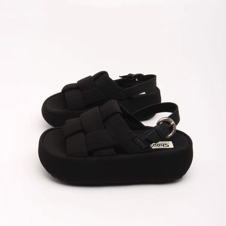 Damen modische Plateau-Sandalen mit elegantem Kreuzriemen und komfortablem Fußbett