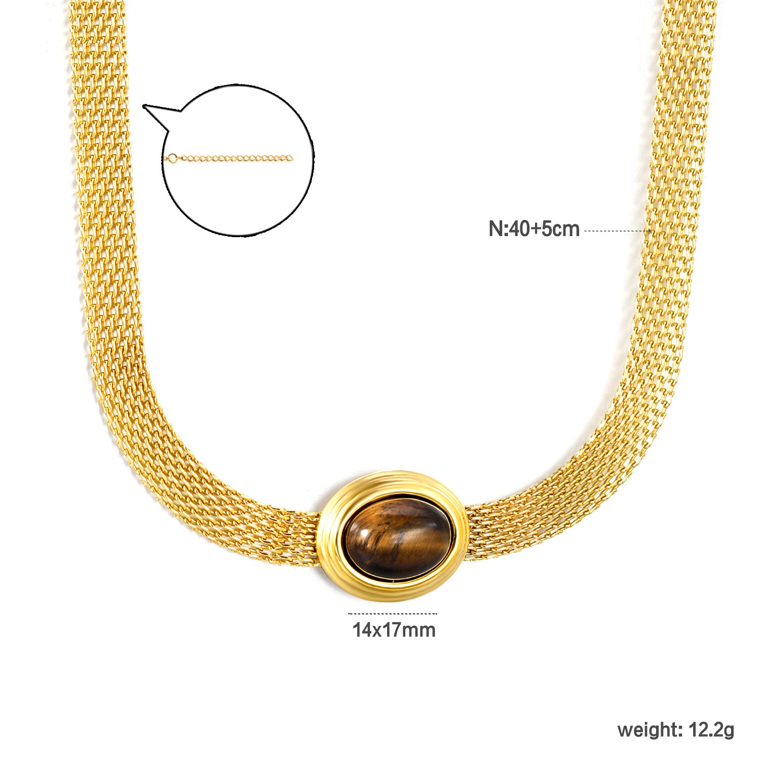 Damen elegante Halskette mit feinem geflochtenem Design und edelsteinbesetztem Anhänger Shop Nory
