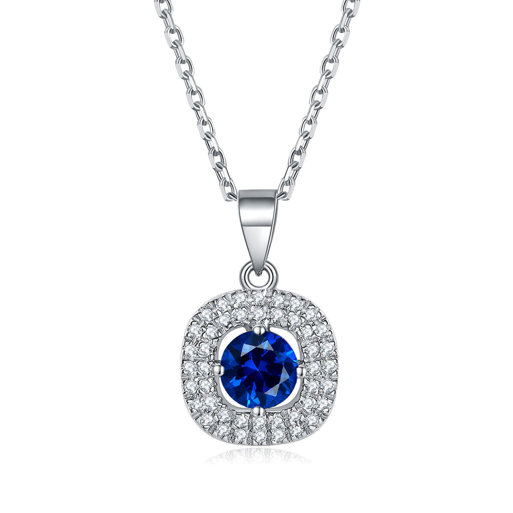 Damen Ohrringe mit strahlendem blauen Kristall und funkelndem Zirkonia-Rahmen Shop Nory