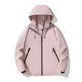 Damen wasserabweisende Outdoor-Jacke mit verstellbarem Kapuzenkragen und funktionalen Reißverschlusstaschen