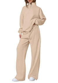Offwhite Halbzip-Set