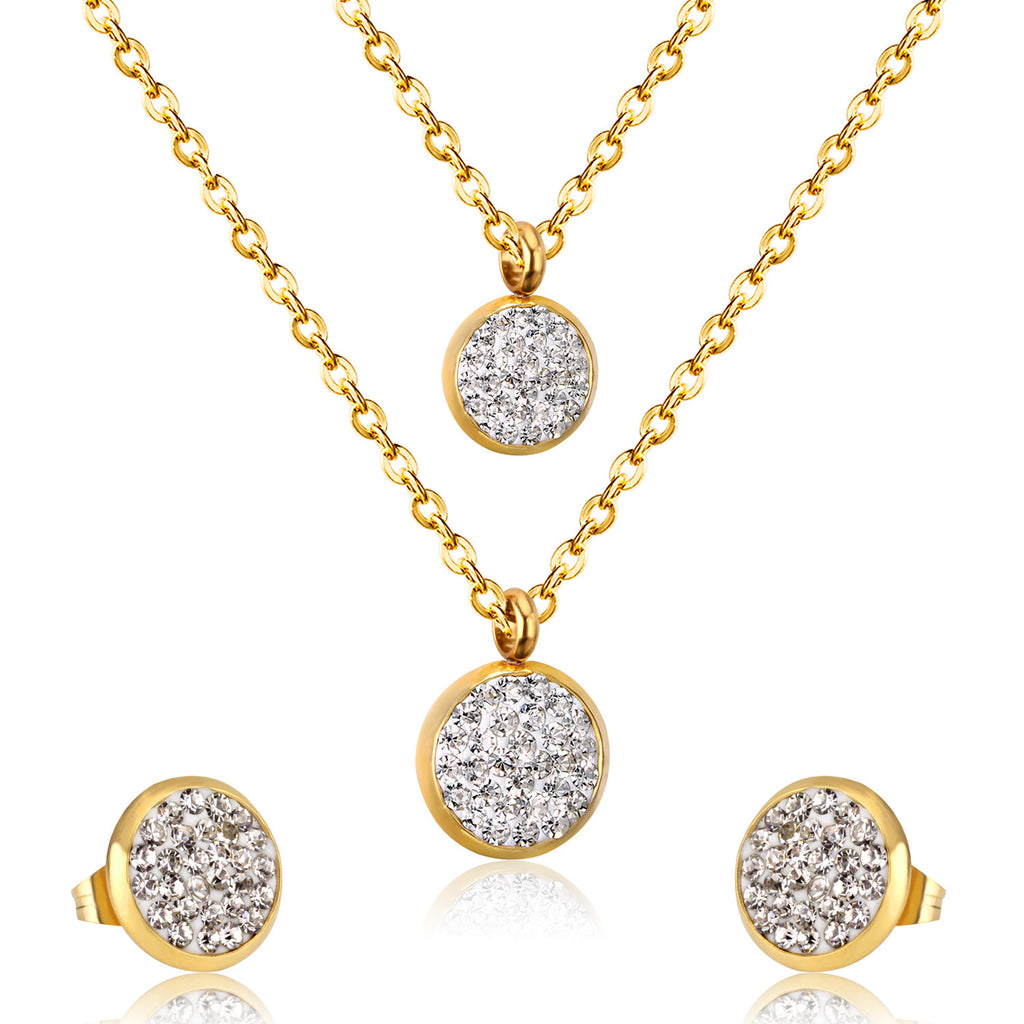 Damen Schmuckset mit funkelndem Kristallanhänger und passenden Ohrsteckern Shop Nory