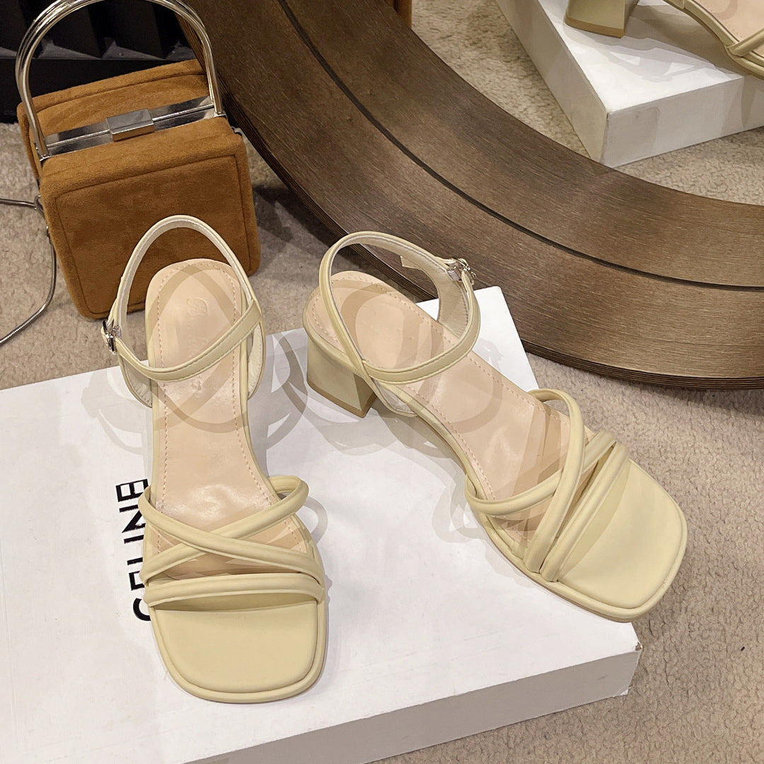 Damen Elegante Riemchen-Sandalen mit Blockabsatz