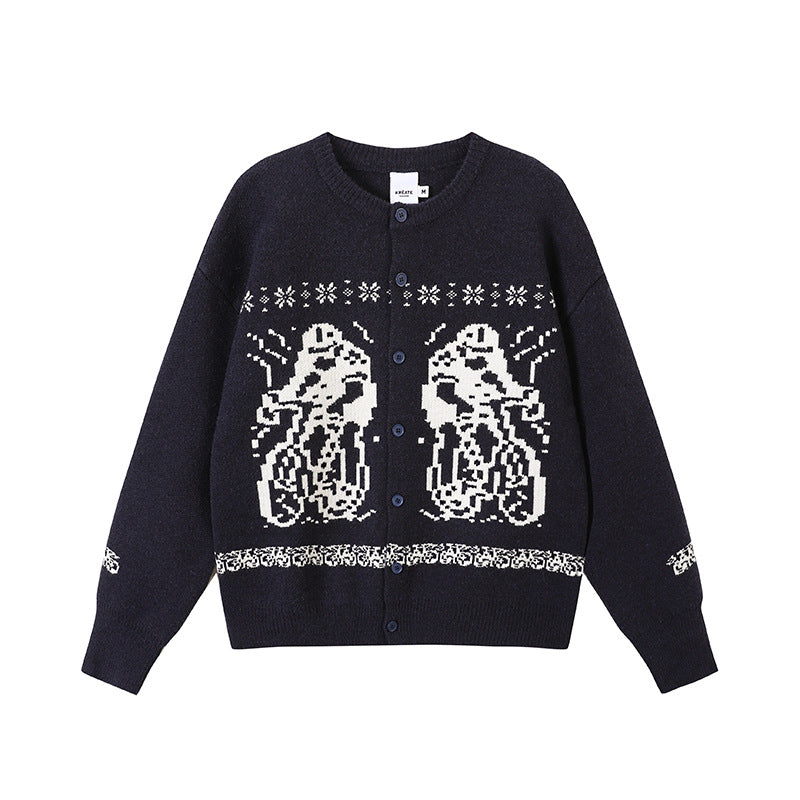 Damen Gemütlicher Grobstrickpullover mit grafischem Motiv Shop Nory