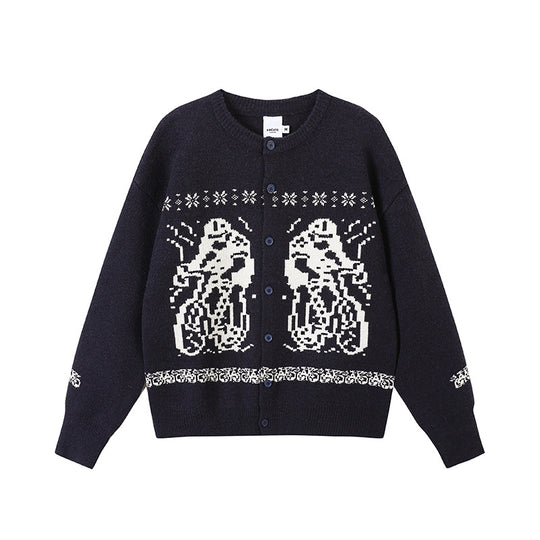 Damen Gemütlicher Grobstrickpullover mit grafischem Motiv Shop Nory