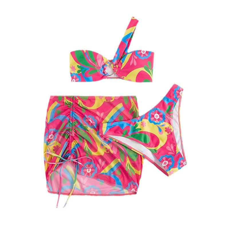 Damen Bandeau-Bikini mit verspieltem Wickelrock Shopnory