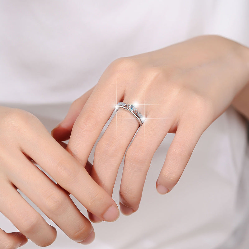 Damen zart funkelnder Zirkonia-Ring mit eleganter Detailverzierung Shop Nory