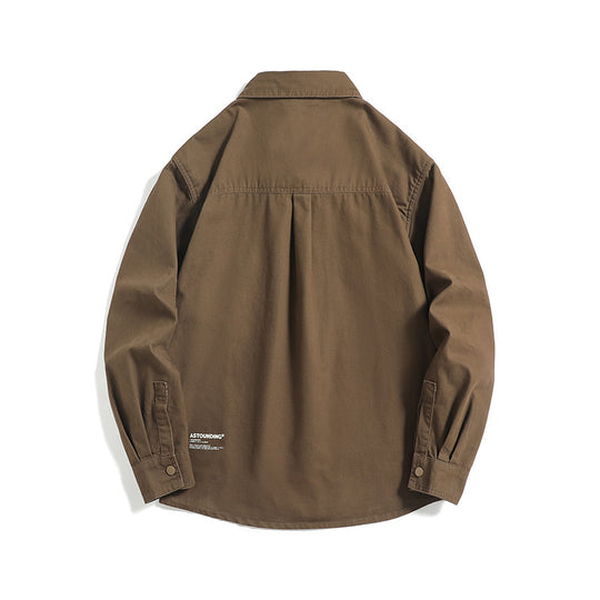 Herren Overshirt-Jacke im Workwear-Stil mit aufgesetzten Brusttaschen und Druckknopfverschluss Shop Nory