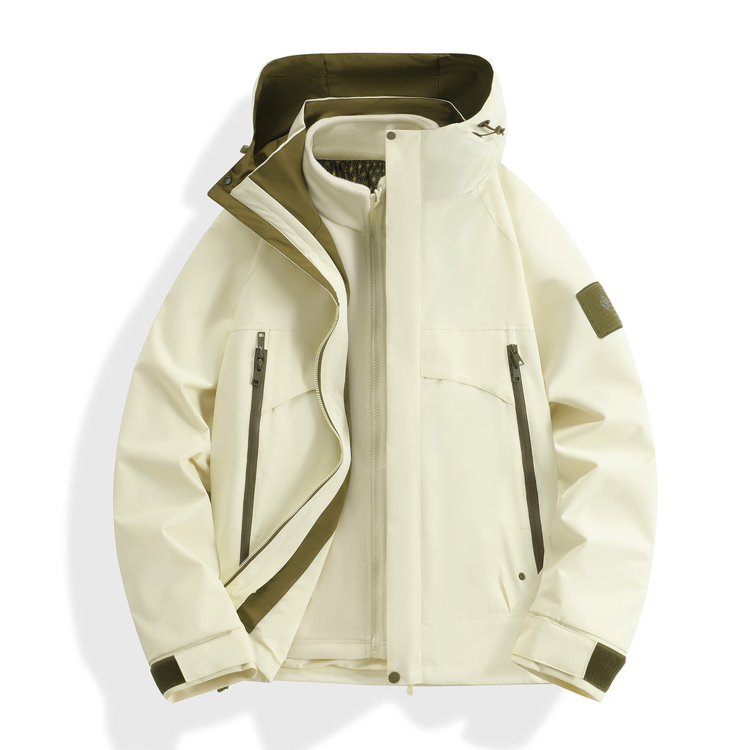 Damen wasserdichter modularer Parka mit abnehmbarer Fleece-Innenjacke und technischer Kapuze Shop Nory