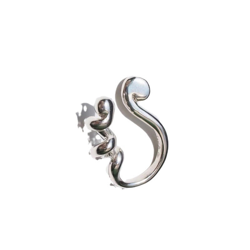 Damen offener Ring mit kreativem Wellen- und Spiralen-Design Shop Nory