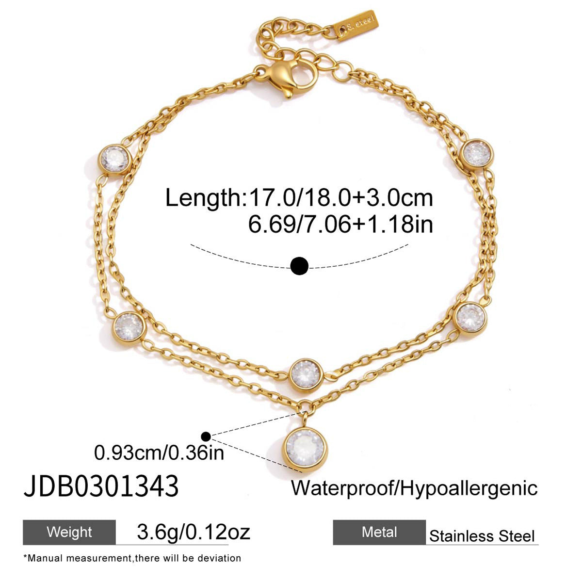 Damen Armband mit mehrlagigen Ketten und funkelnden Zirkonia Shop Nory