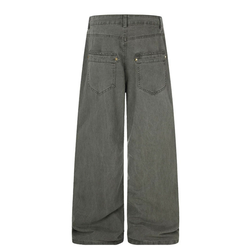 Damen Weite High‑Waist Culotte‑Jeans im Utility‑Look mit Zierlaschen und Metallnieten Shop Nory
